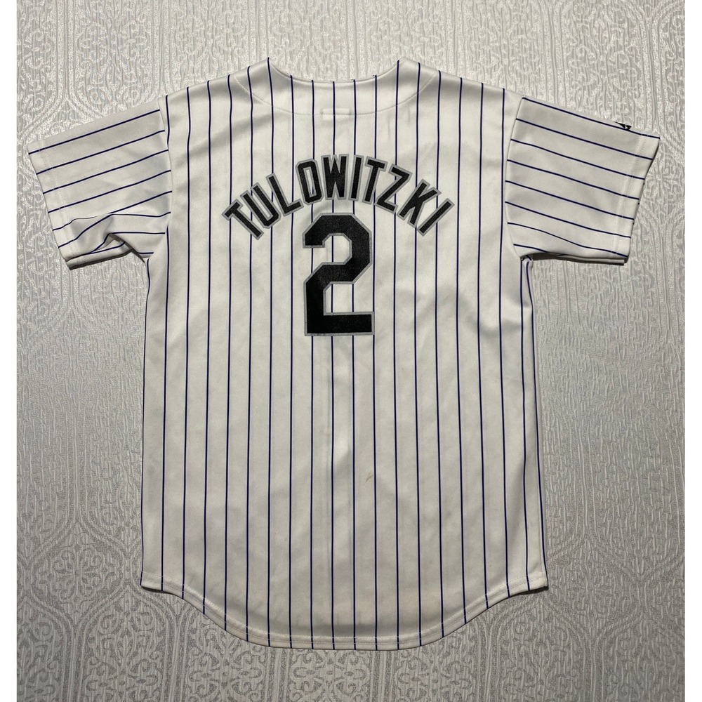 Majestic Colorado Rockies Troy Tulowitzki 2 Pinstripe Baseball Jersey Mens Small